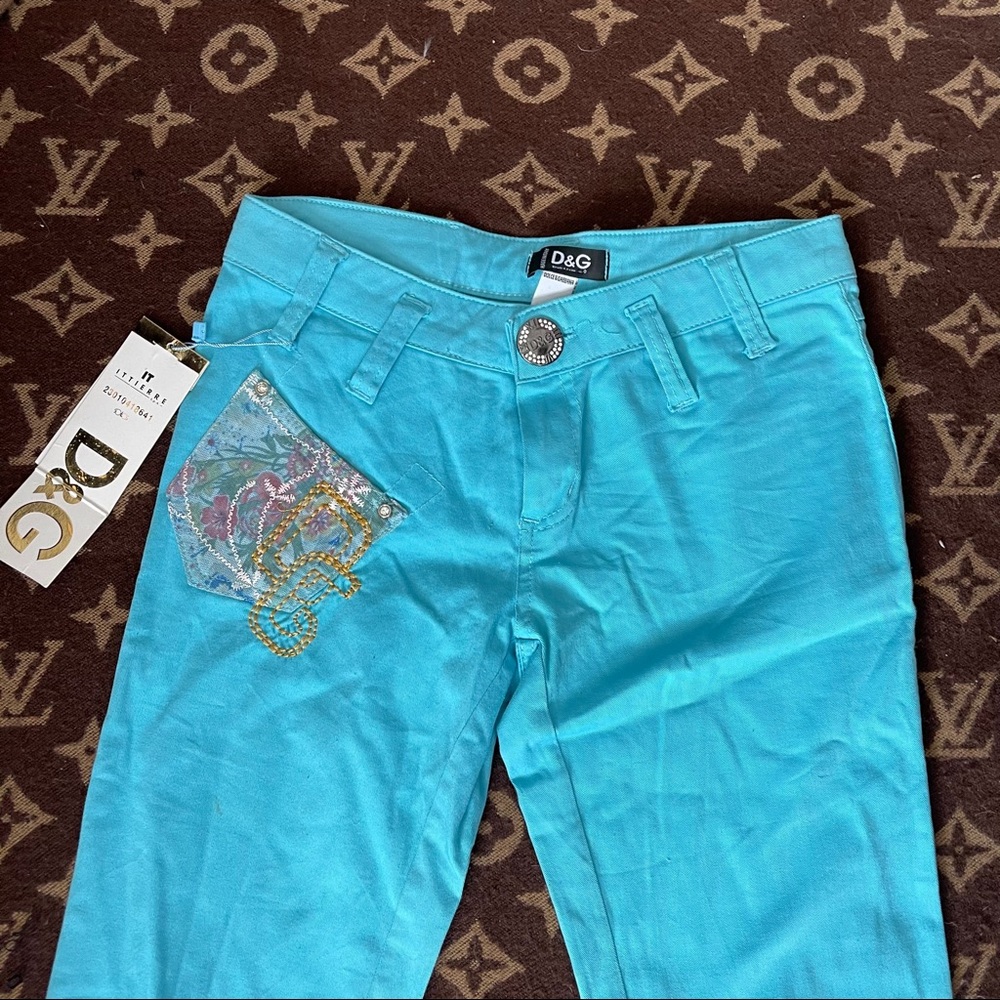 Y2k early 2000s dolce & gabbana embroidered jeans